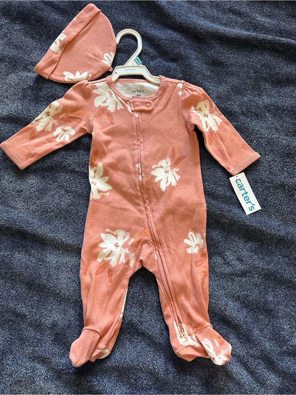 floral pink baby onesie